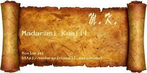 Madarasi Kamill névjegykártya